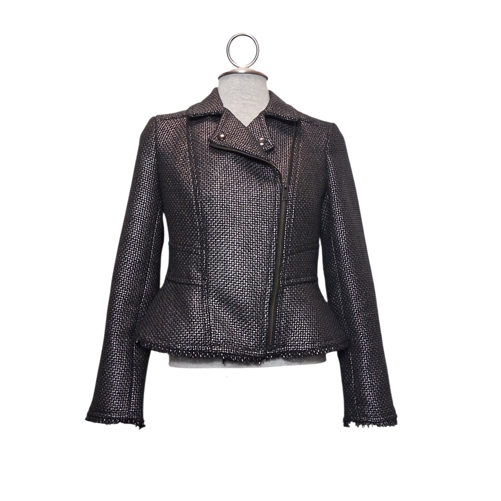 Banana Republic Metallic Tweed Moto Jacket – Size 2P